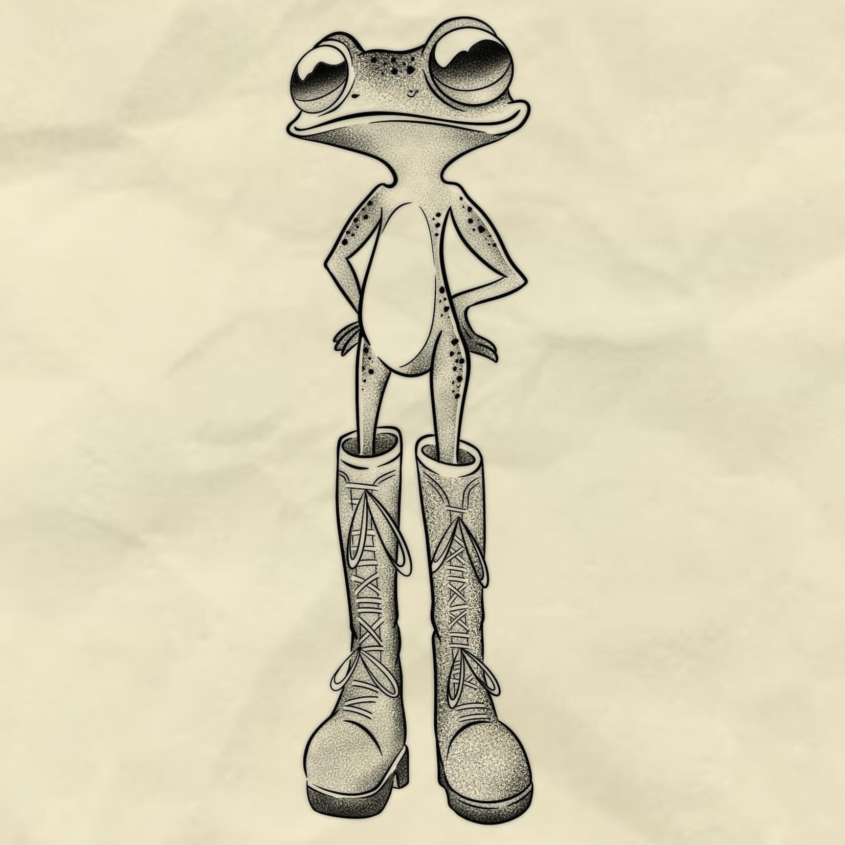 Human Kanvas Up For Grabs Big Boots Frog by Felipe