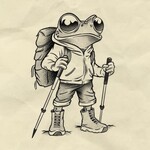 Human Kanvas Up For Grabs Hiking Frog by Felipe