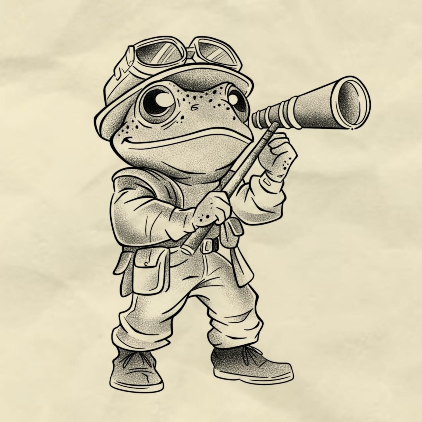 Human Kanvas Up For Grabs Lookout Frog by Felipe