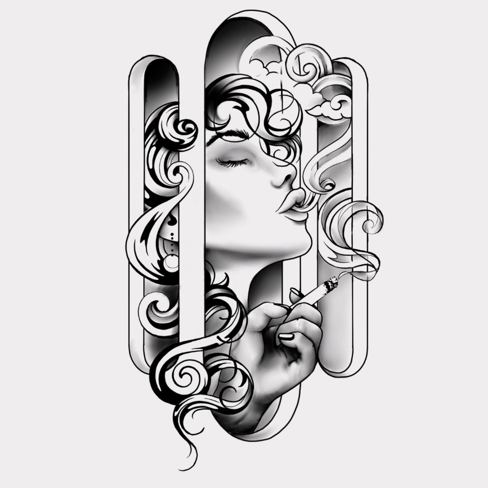 Human Kanvas Up For Grabs Smoking Lady by Dawn