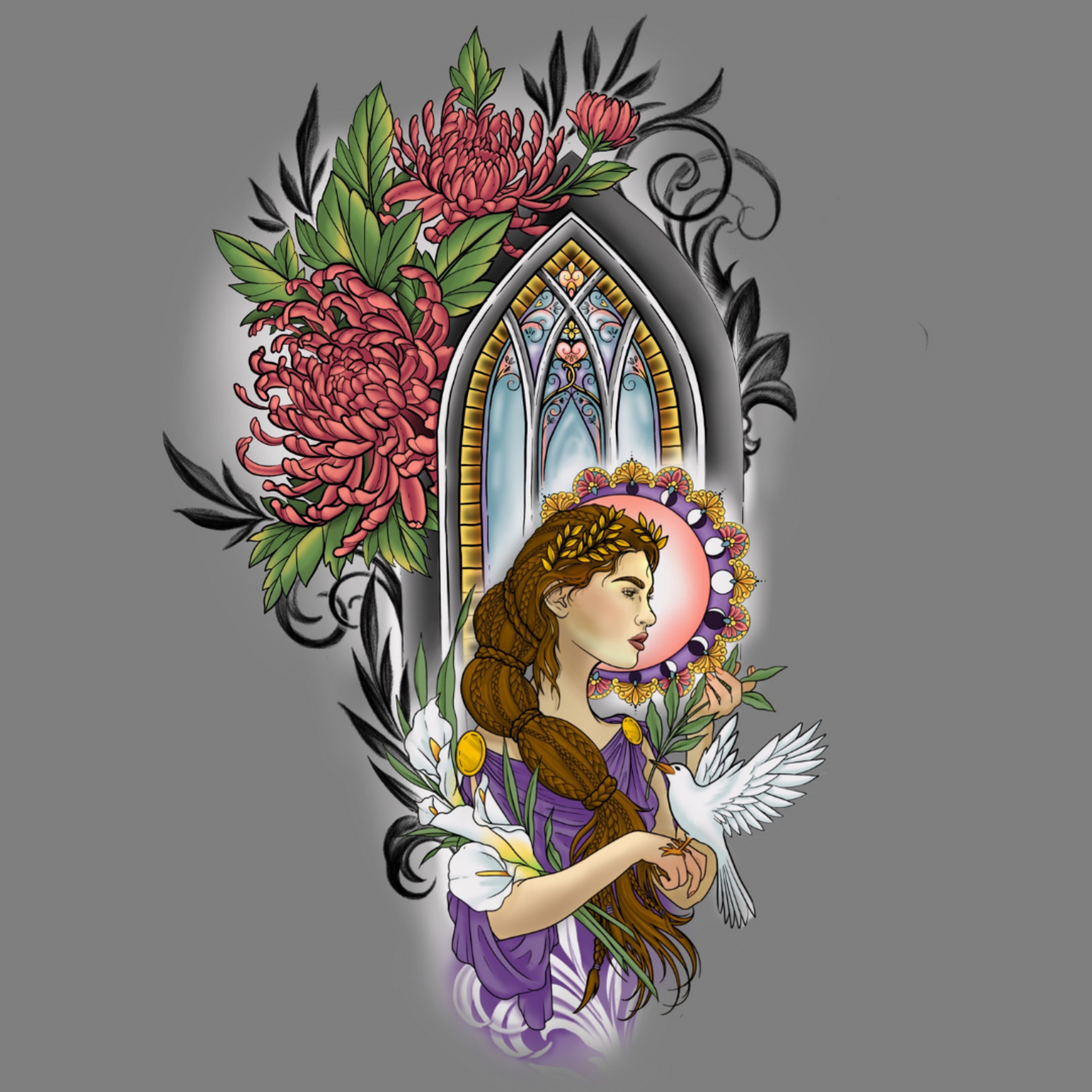 Human Kanvas Up For Grabs Chrysanthemum Goddess by Dawn