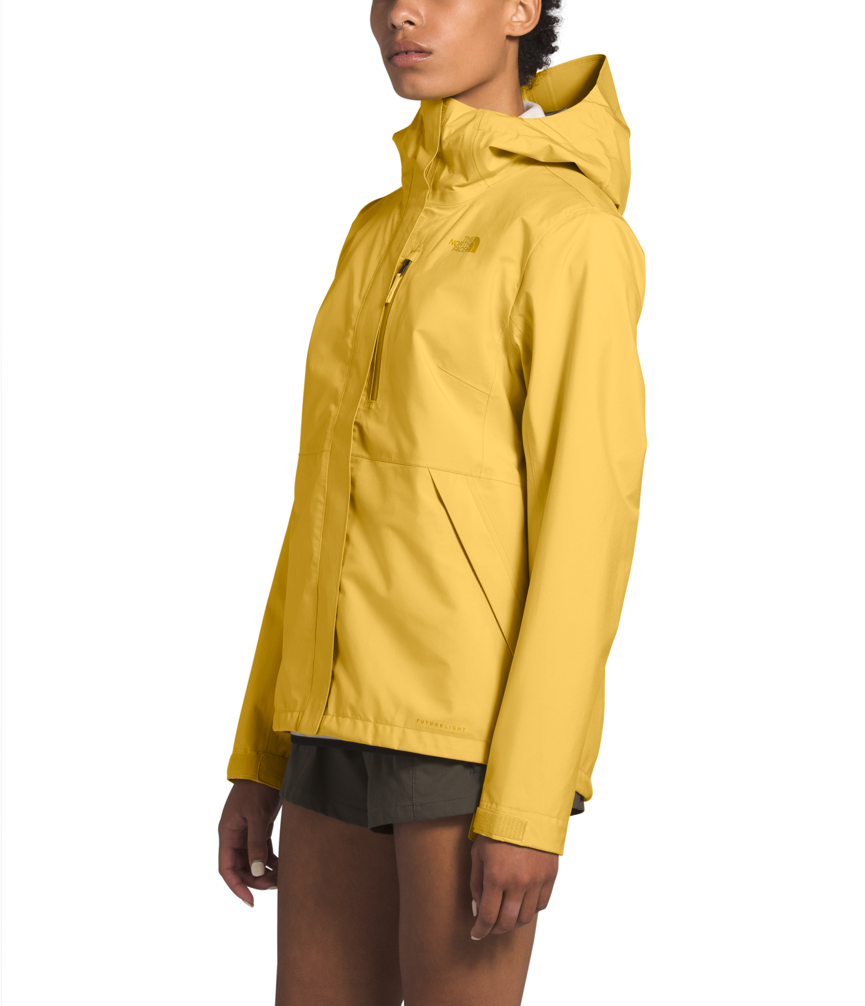 north face women's rain jacket yellow