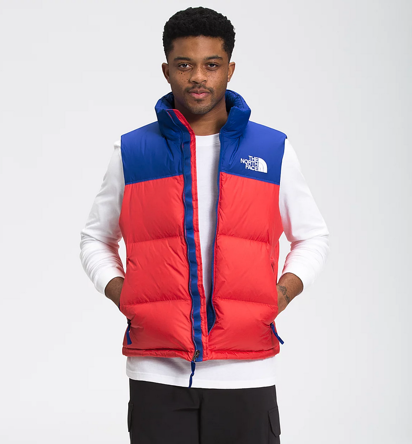 Men's 1996 Retro Nuptse Vest Red/Blue - We're Outside Outdoor