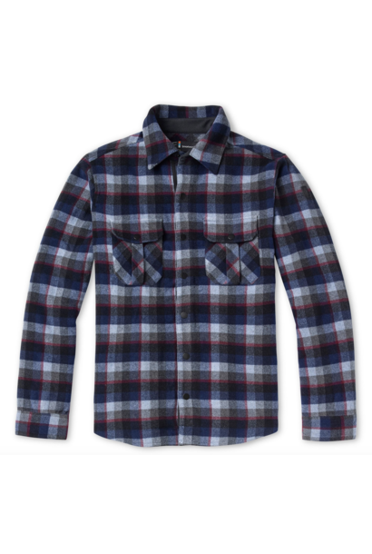 Men's Anchor Line Shirt Jacket Gray Plaid