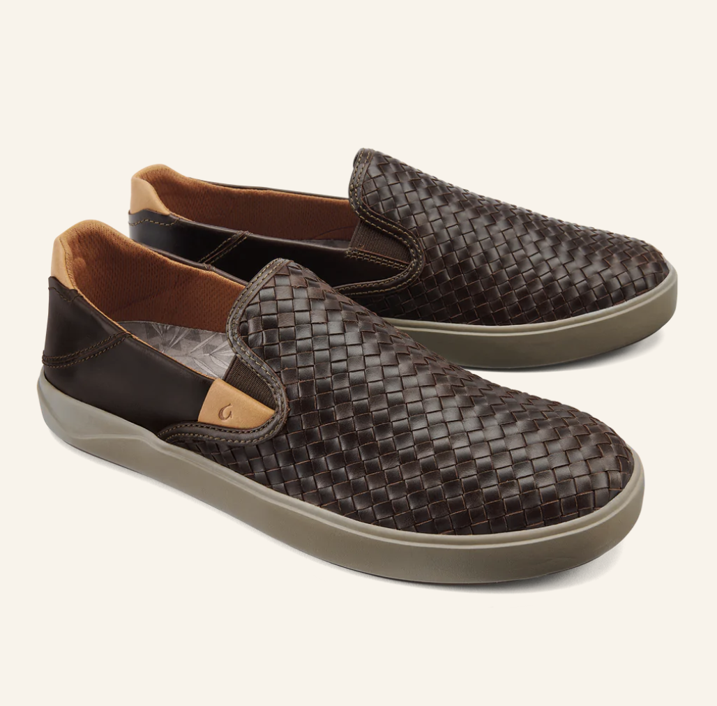 Lae'ahi Lauhala Men's Leather Slip-On Sneakers - Fox