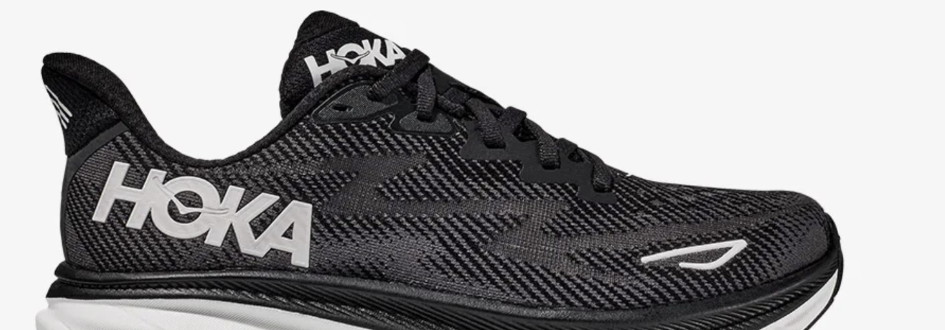 Men's Clifton 9 Black/White WIDE