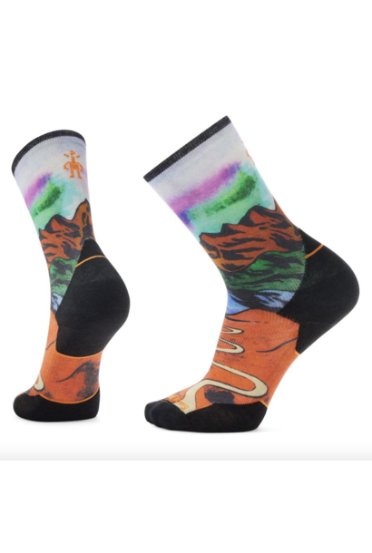 Trail Run Targeted Cushion Singletrack Print Crew Socks