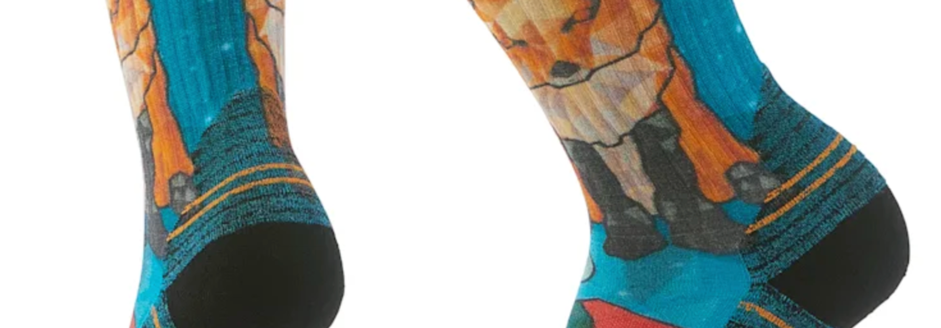 Women's Hike Geo Fox Print Crew Socks