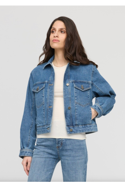 Women's Midweight Denim Pleated Jacket