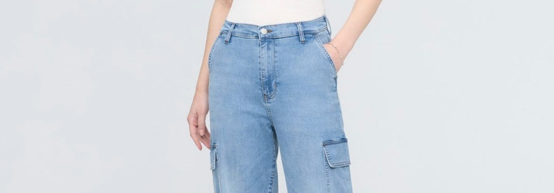 Performance Denim Lite High Rise Cargo