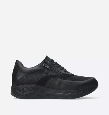 Wolky Vitality Black Combi Zip Shoe