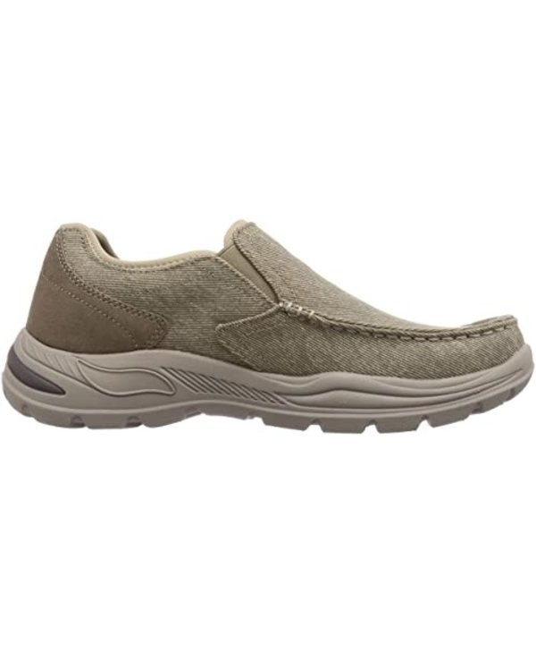 SKECHERS M ARCH FIT MOTLEY ROLENS MOC TOE CANVAS SLIP ON