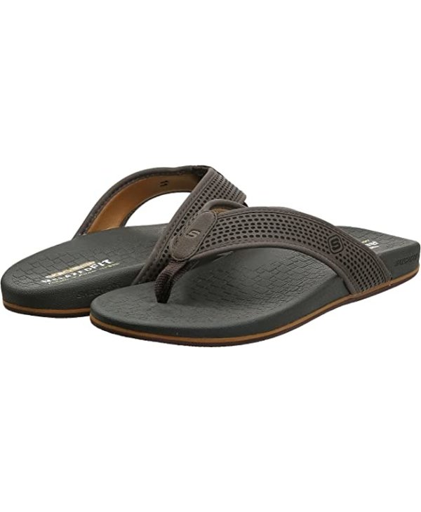 Skechers, Shoes, Skechers Relaxed Fit Memory Foam Flip Flop Sandals Size