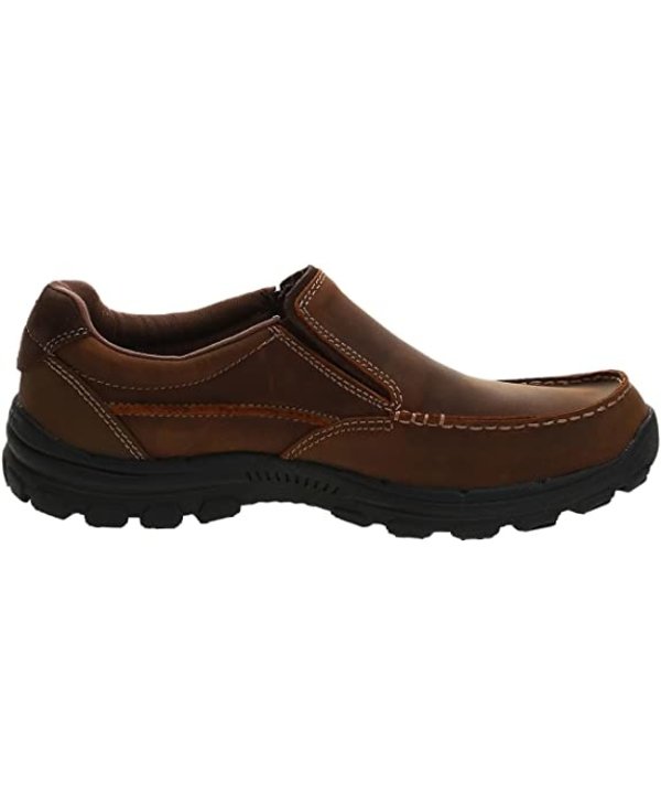 SKECHERS M BRAVER RAYLAND MOC TOE LEATHER SLIP ON