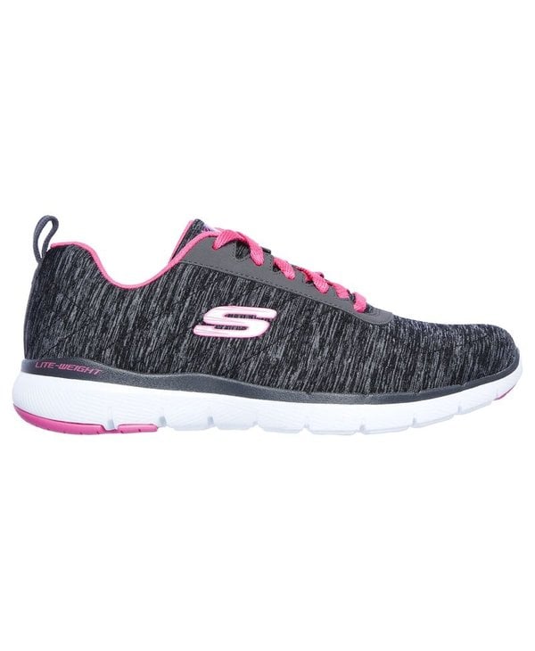 Skechers flex appeal shop 3.0 black hot pink