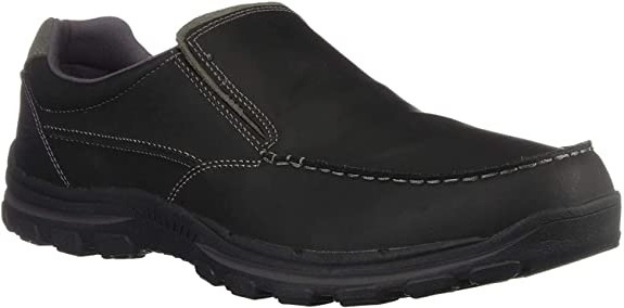 SKECHERS M BRAVER RAYLAND MOC TOE LEATHER SLIP ON