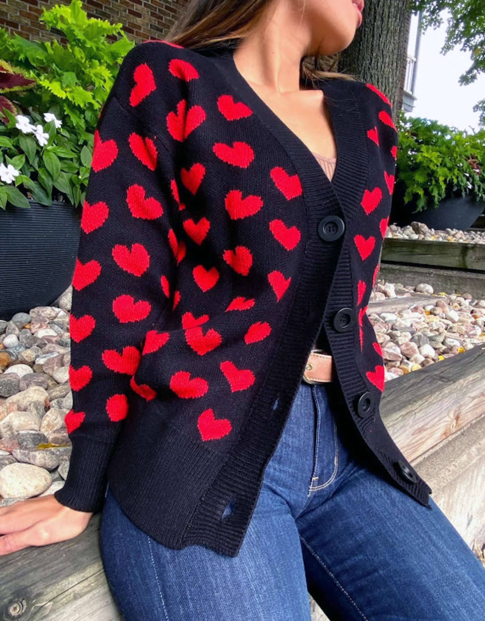 red heart cardigan