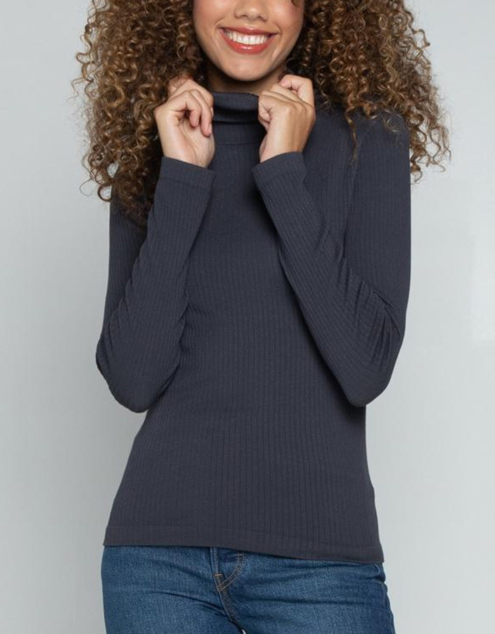 C'est Moi Rib T-Neck LS Top