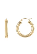 Jackie J 0.78" | Simple Tube Hood Earrings Gold