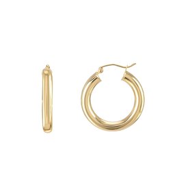 Jackie J 0.78" | Simple Tube Hood Earrings Gold