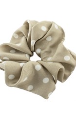 Jackie J Silk like fabric Polka Dot Hair Scrunchie Grey