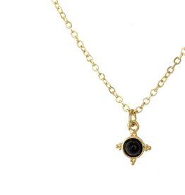 Jackie J Jackie J Gold Chain Necklace w Gold Stone Pendant