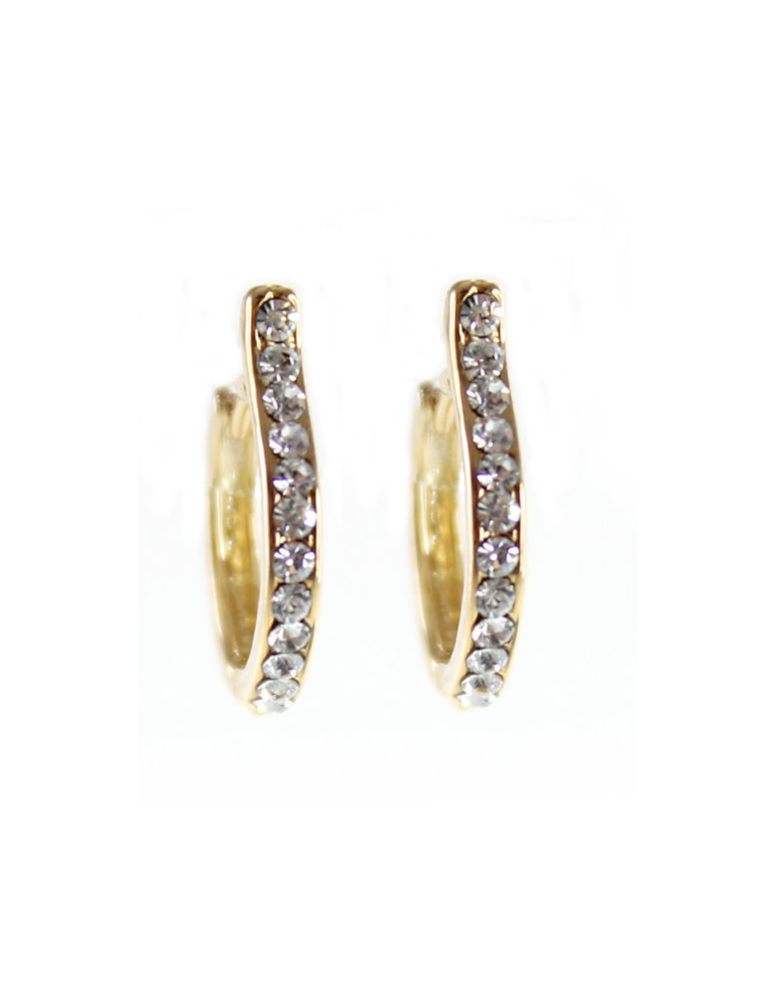 Jackie J Jackie J 0.5â€³ | Hoop earring with outside half crystals Gold