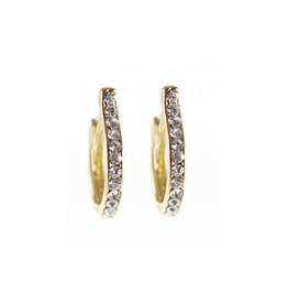 Jackie J Jackie J 0.5â€³ | Hoop earring with outside half crystals Gold
