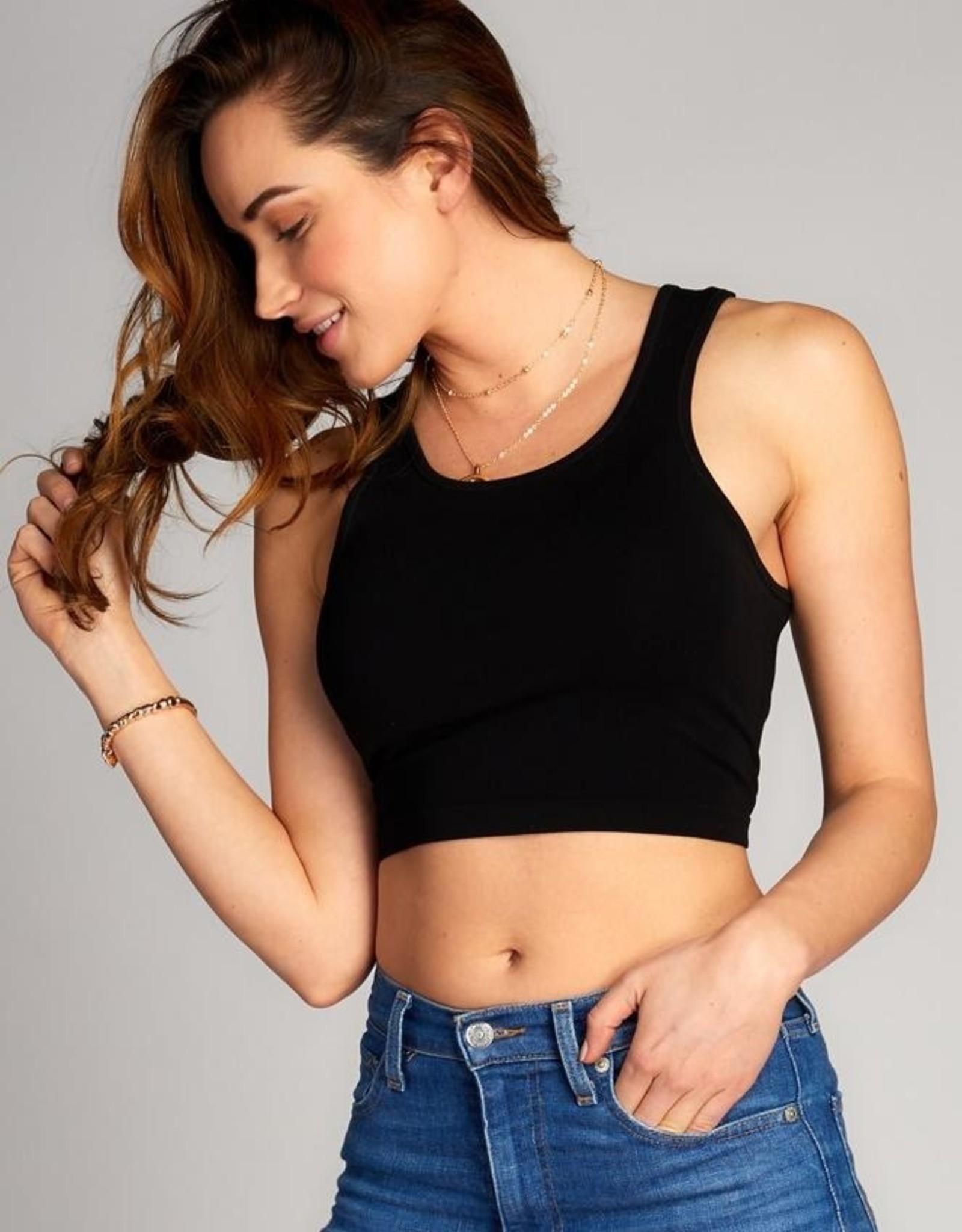 C'est Moi Bamboo Crop Tank Top