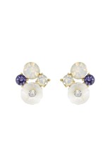 Jackie J Floral stud earring made from a pearl and CZ