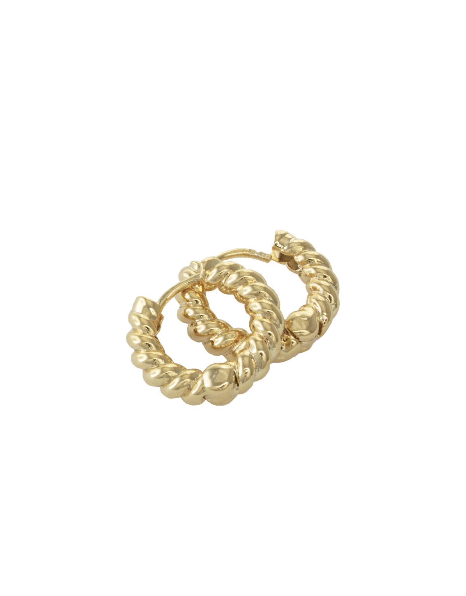 Jackie J 0.6â€³ | Twisted huggie hoop earring