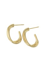 Jackie J Open oval shape hoop earring Gold