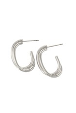 Jackie J Open oval shape hoop earring Silver