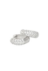 Jackie J Pave huggie hoop earring Silver