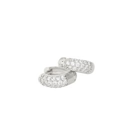 Jackie J Pave huggie hoop earring Silver