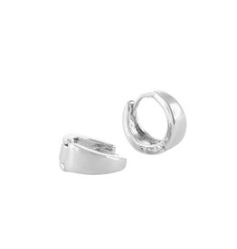 Jackie J 0.20â€³ | Huggie hoop earring designed with a wider bottom Silver