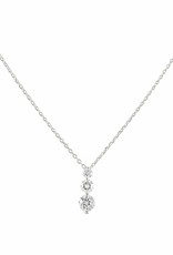 Jackie J 16â€³+2â€³ | Elegant necklace designed with a three crystal pendant Silver