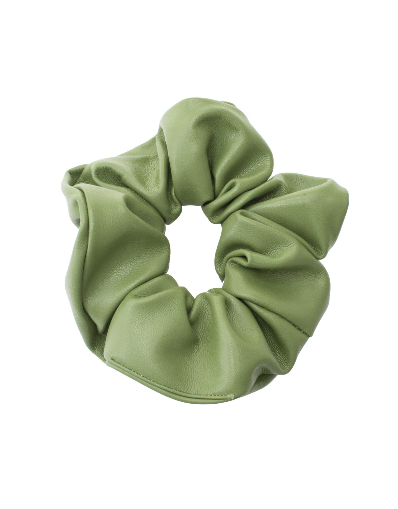 Jackie J Faux Leather hair scrunchie Green