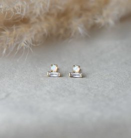 Glee Destiny Studs White Opal