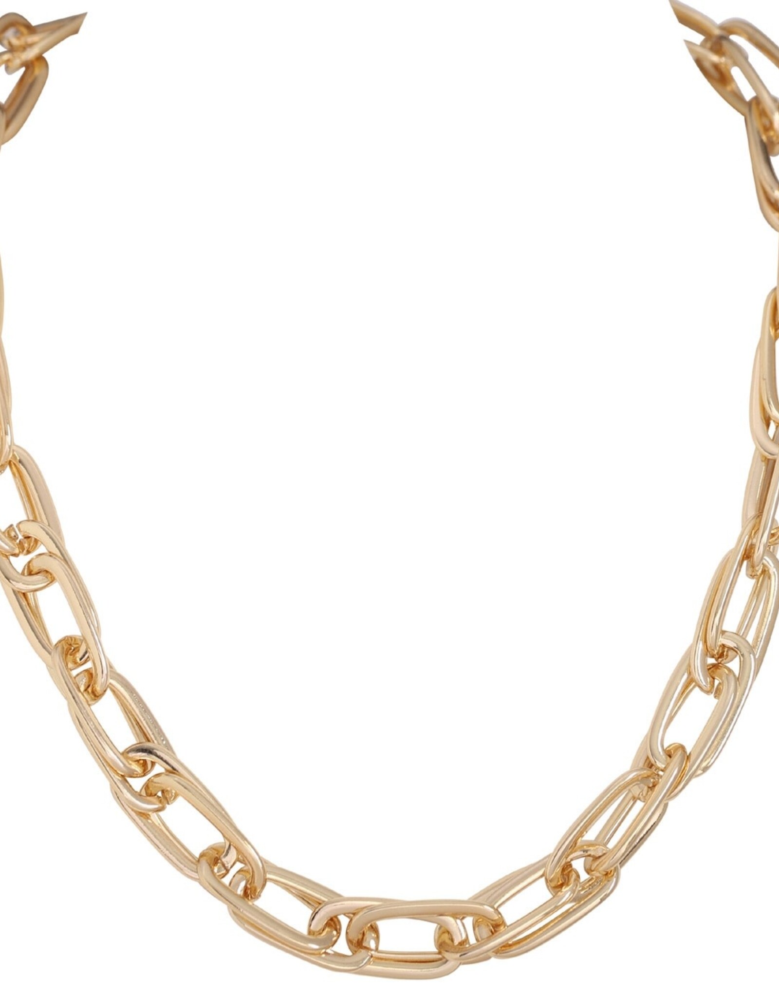 Merx Inc. Fancy Large Chain Necklace Gold
