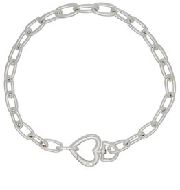 Merx Inc. Heart Link Chain Necklace Silver