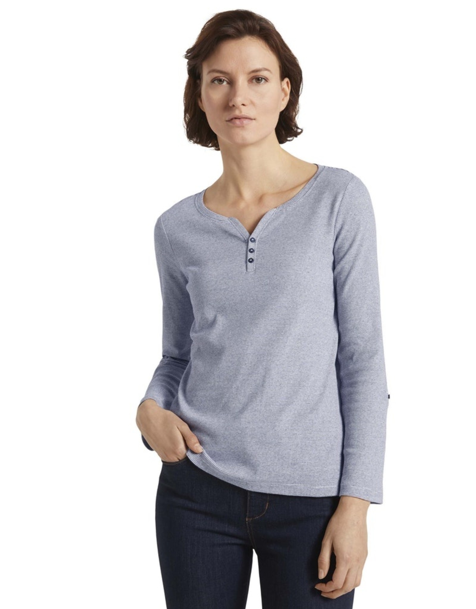 Tom Tailor Striped Henley L/S Top