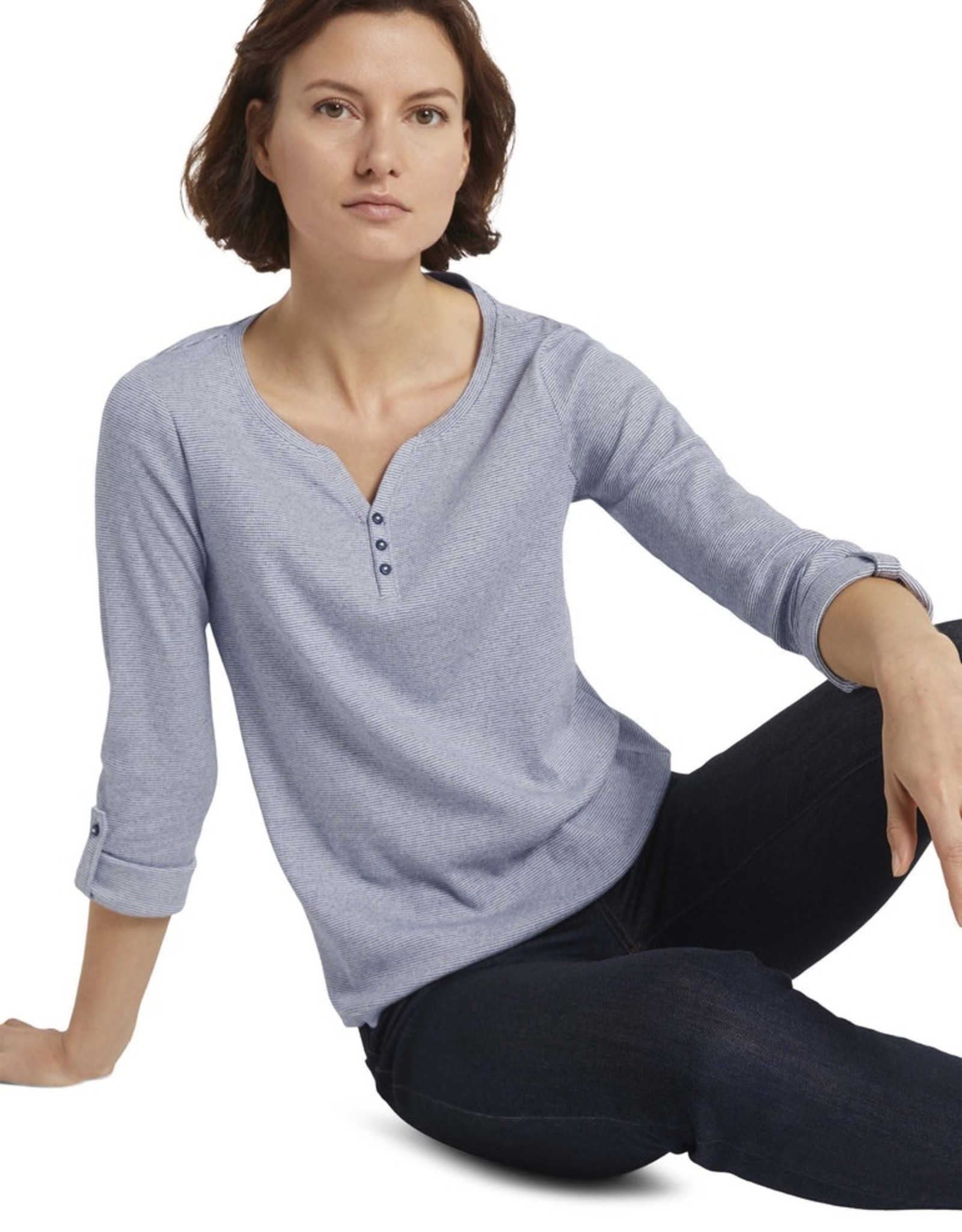 Tom Tailor Striped Henley L/S Top