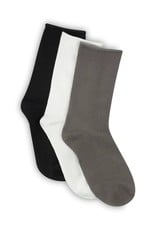 Lemon Loungewear 3 Pk Womens Recycled Pillow Crew Sock Charcoal