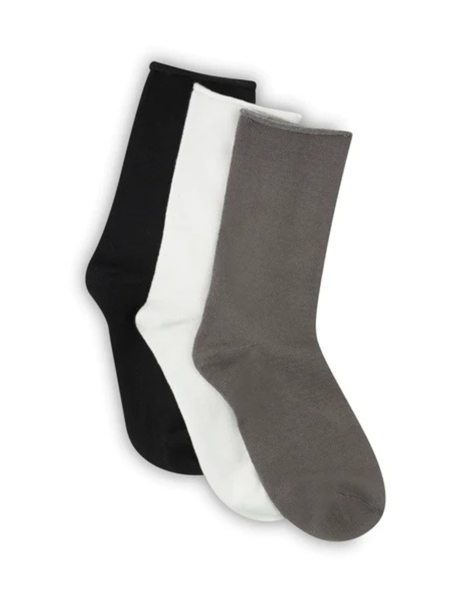 Lemon Loungewear 3 Pk Womens Recycled Pillow Crew Sock Charcoal