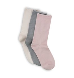 Lemon Loungewear 3 Pk Womens Recycled Pillow Crew Sock Pink