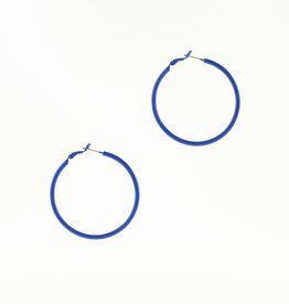 Jackie J Double 2â€³ Colored simple hoops Purple