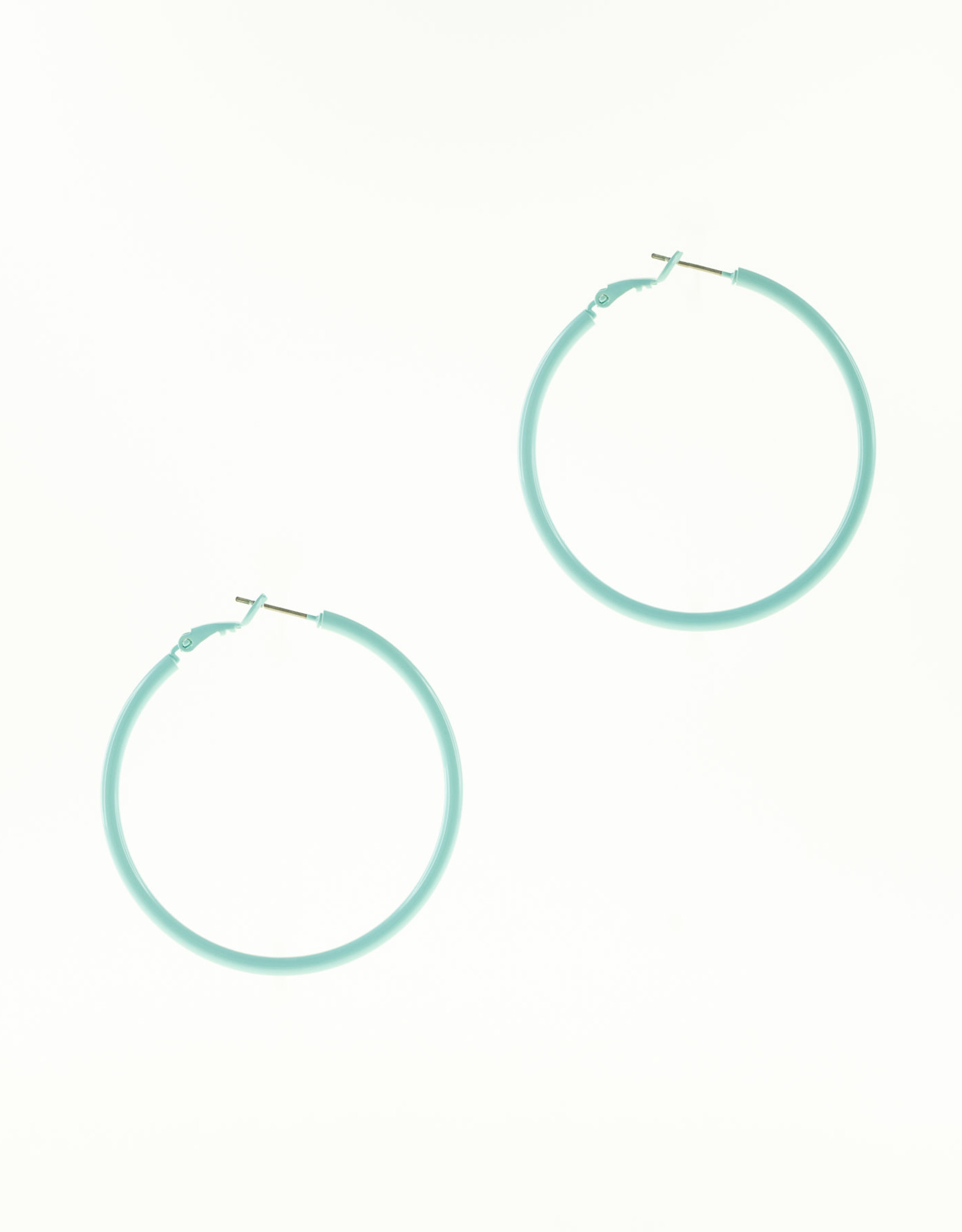Jackie J Double 2â€³ Colored simple hoops Blue