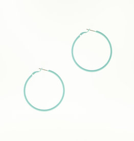 Jackie J Double 2â€³ Colored simple hoops Blue
