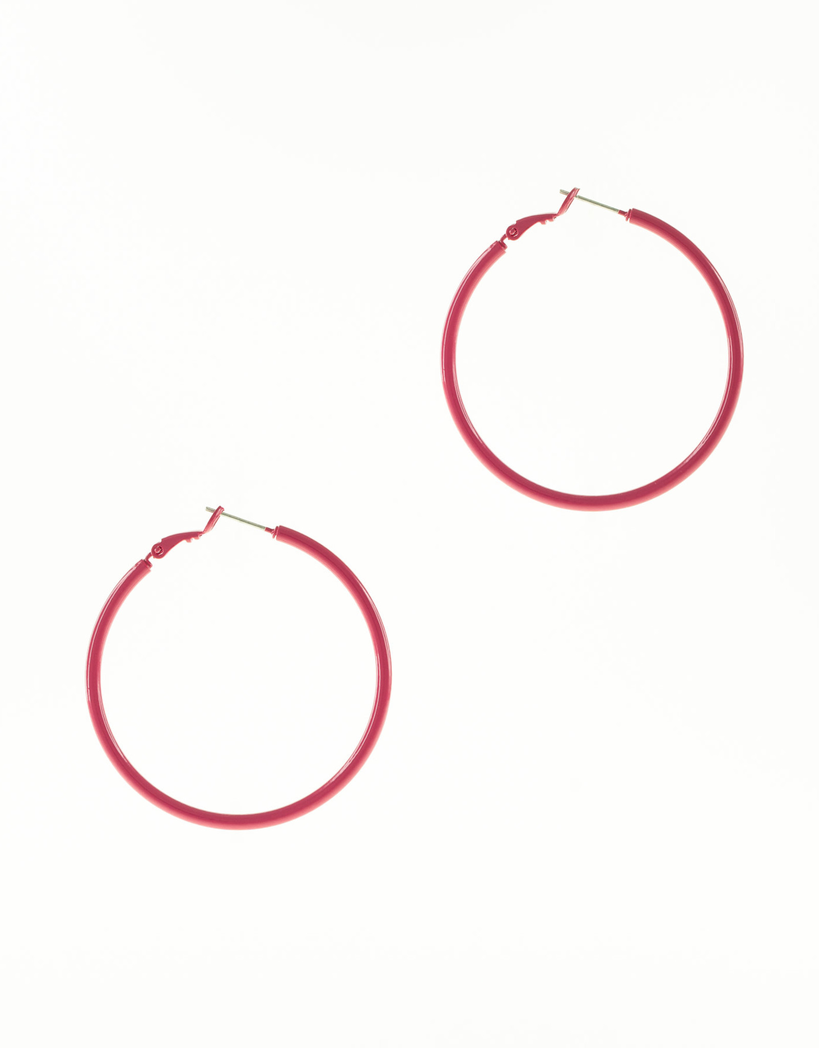 Jackie J Double 2â€³ Colored simple hoops Magenta